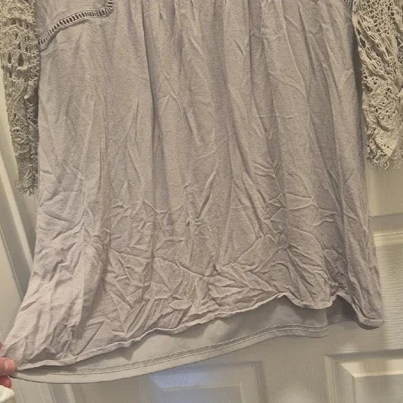 Free People Gray Lace Blouse - Picture 8 of 16